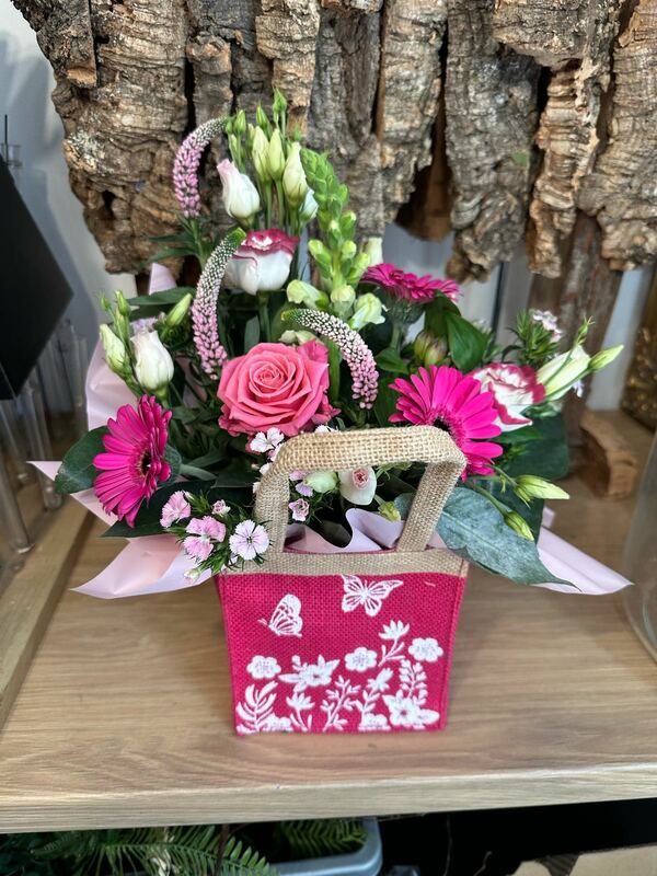 Pink petal gift bag