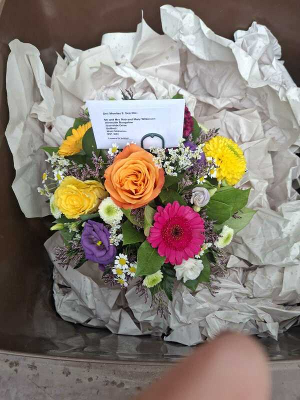 Flowers delivered to customer