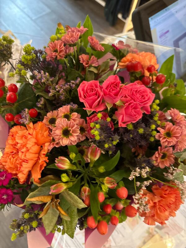 Flowers delivered to a customer