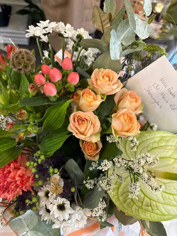 Flowers delivered to a customer