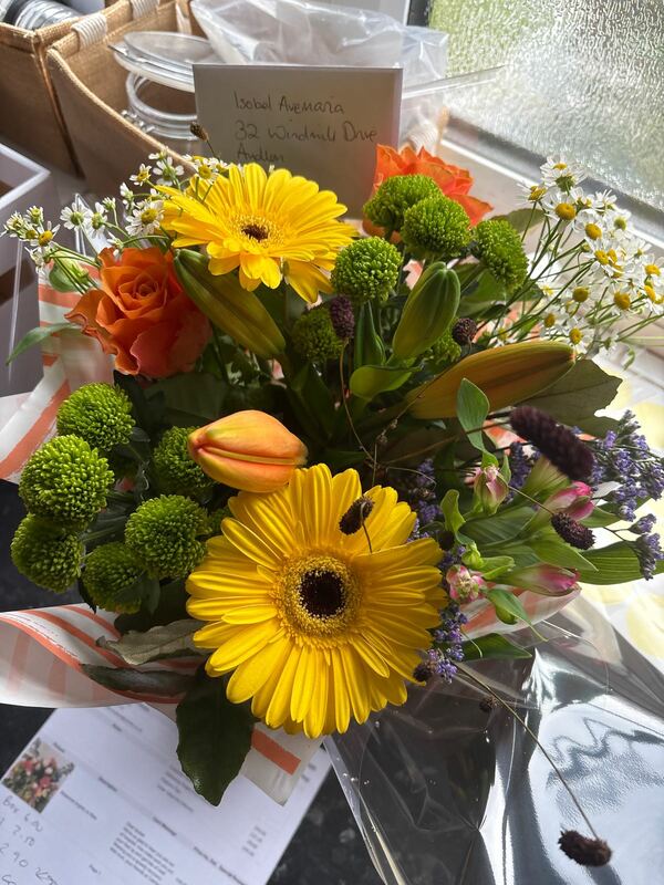 Flowers delivered to a customer