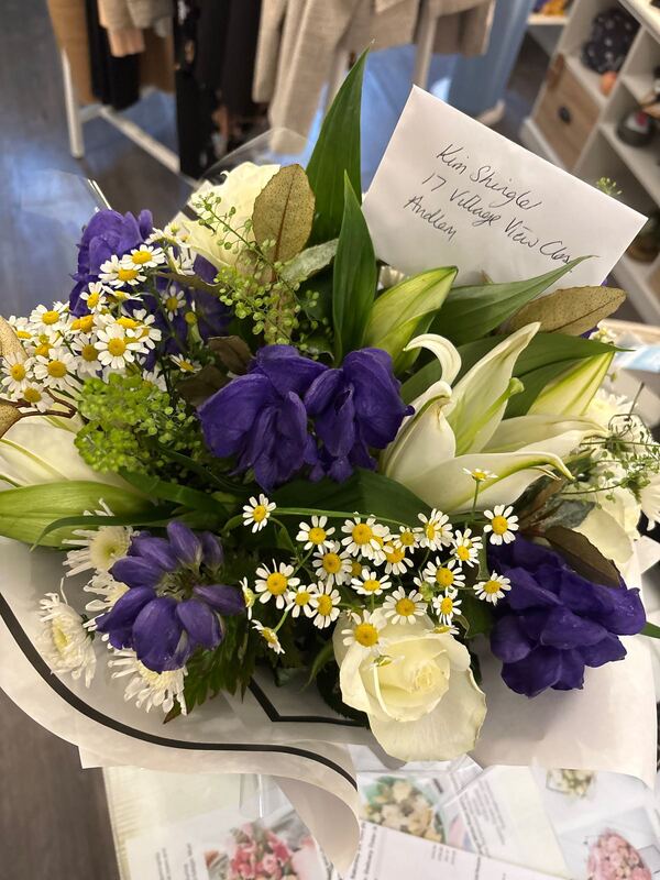 Flowers delivered to a customer