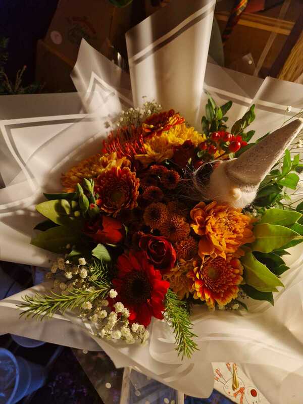 Flowers delivered to customer