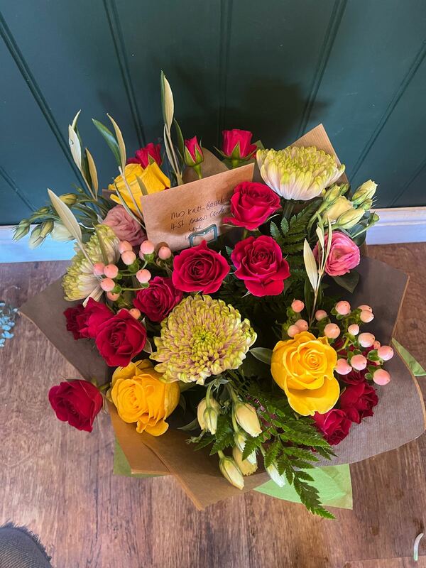 Flowers delivered to customer