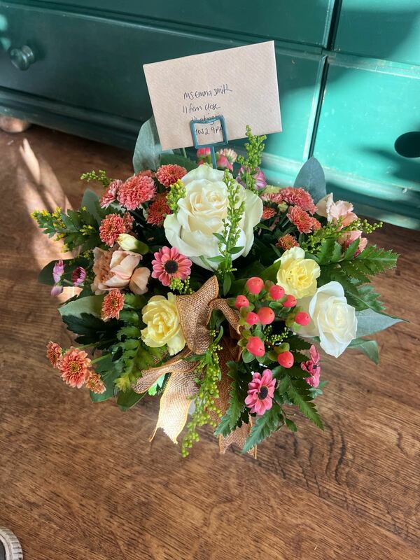 Flowers delivered to customer