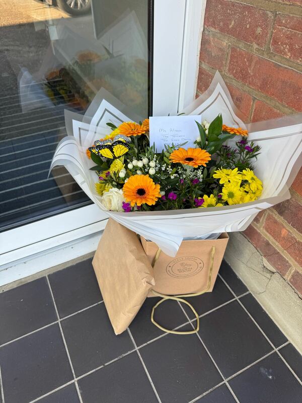 Flowers delivered to customer