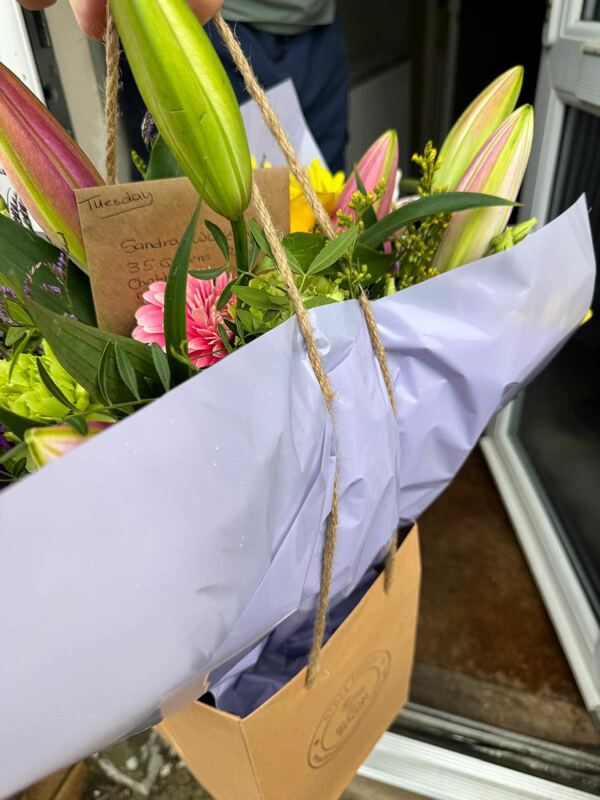 Flowers delivered to customer