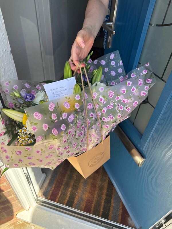 Flowers delivered to customer