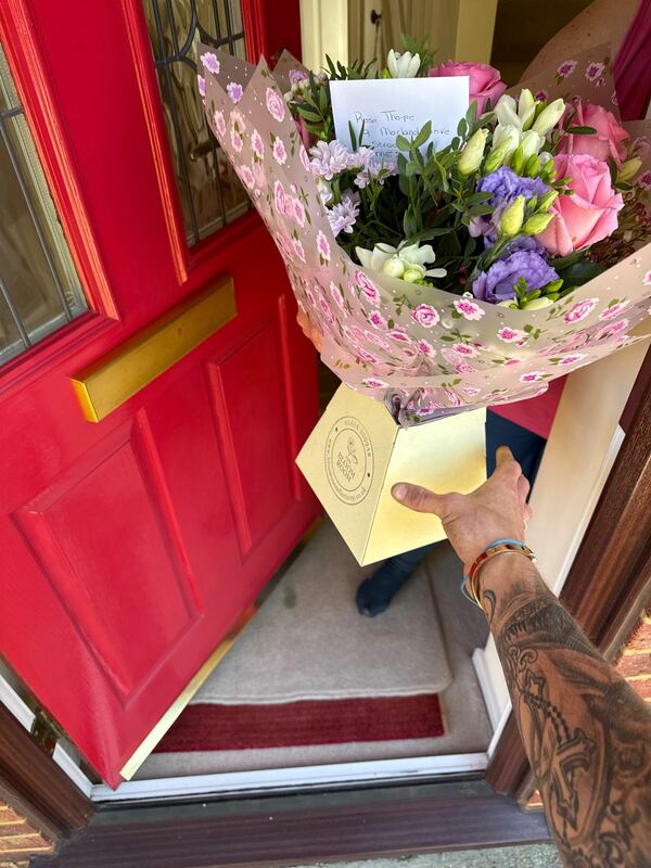 Flowers delivered to customer