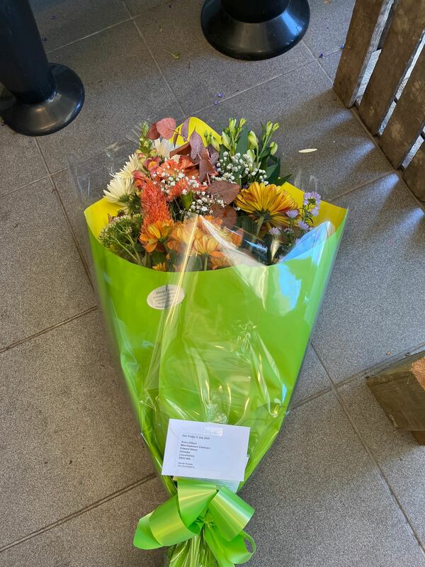 Flowers delivered to customer