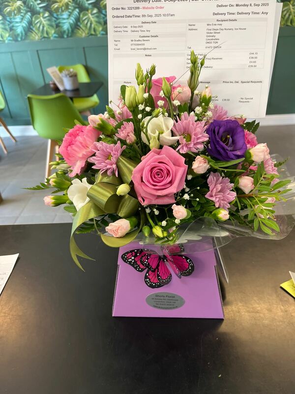 Flowers delivered to customer