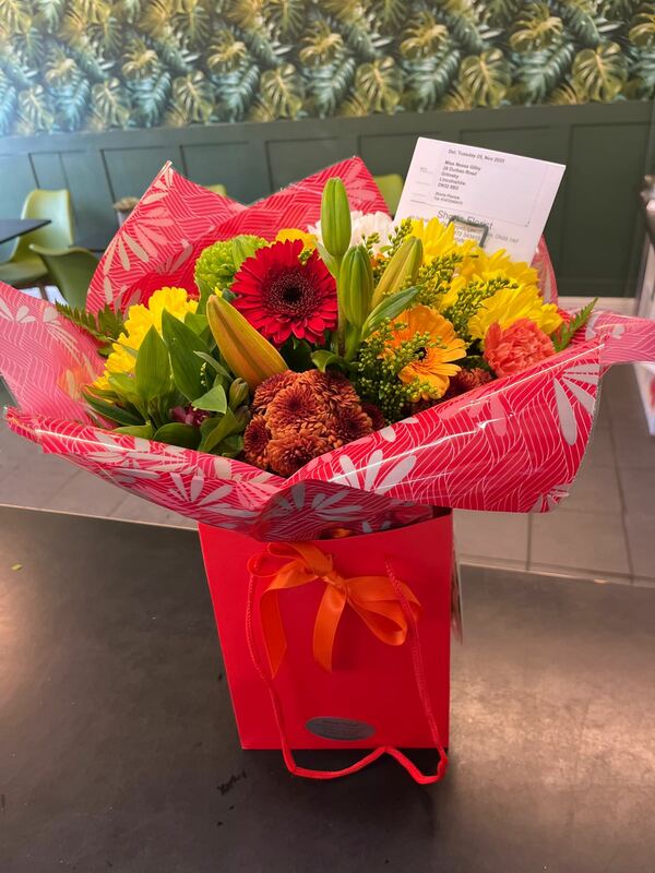 Flowers delivered to customer