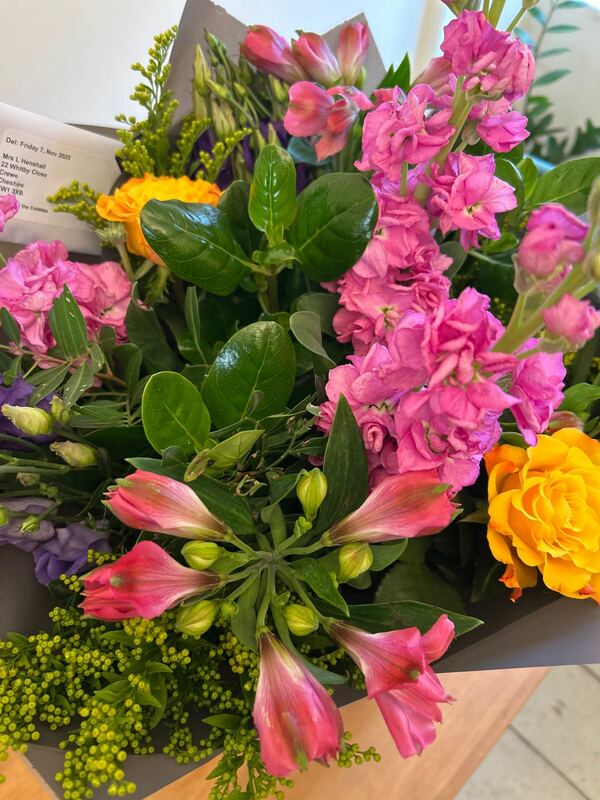 Flowers delivered to customer