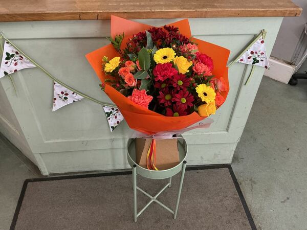 Flowers delivered to customer
