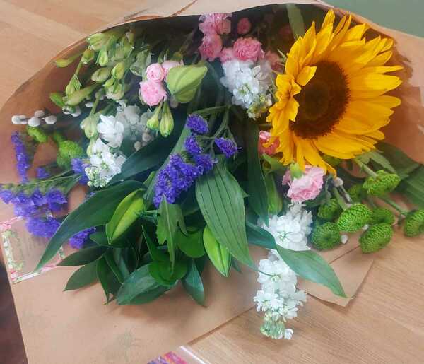 Flowers delivered to customer