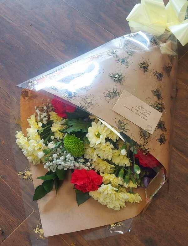 Flowers delivered to customer