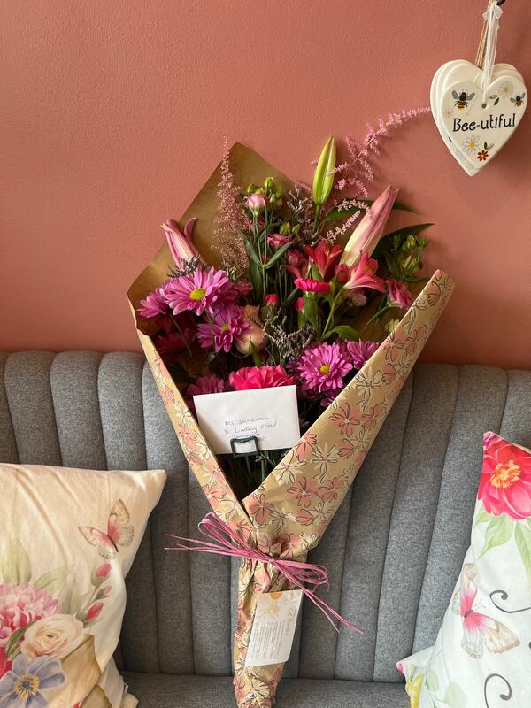 Flowers delivered to customer