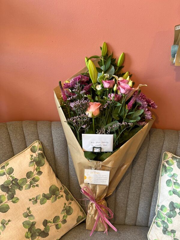 Flowers delivered to customer