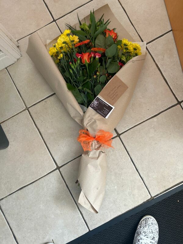 Flowers delivered to customer