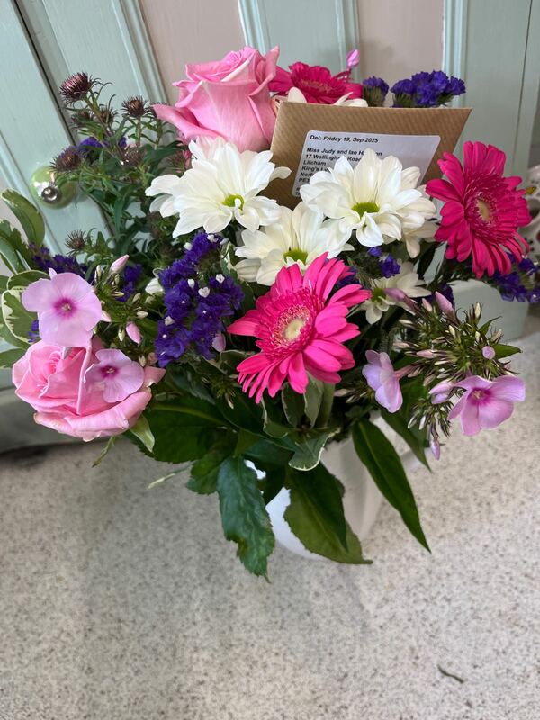 Flowers delivered to customer