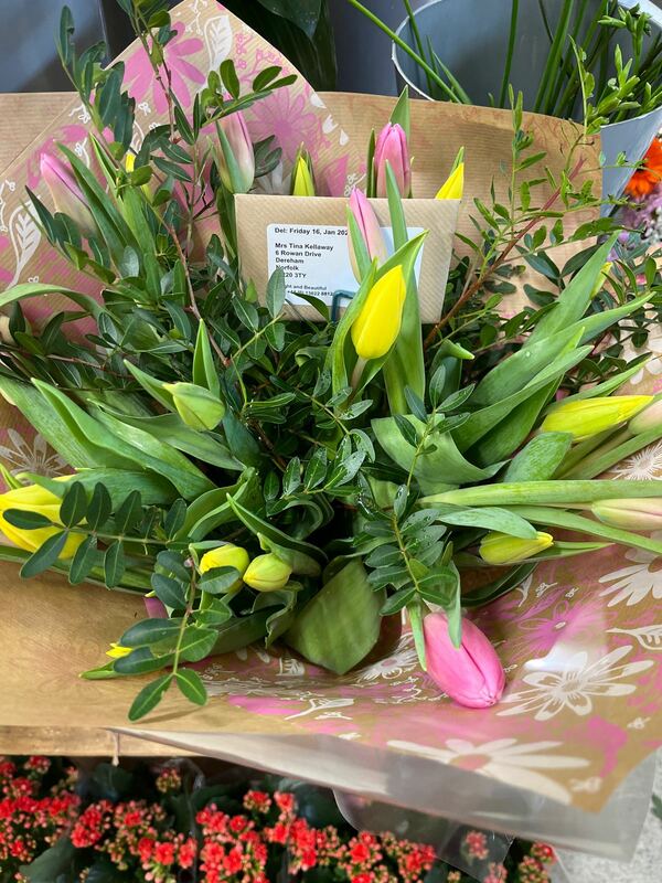 Flowers delivered to customer