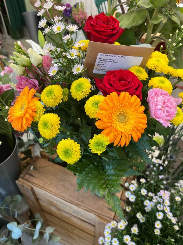Flowers delivered to customer