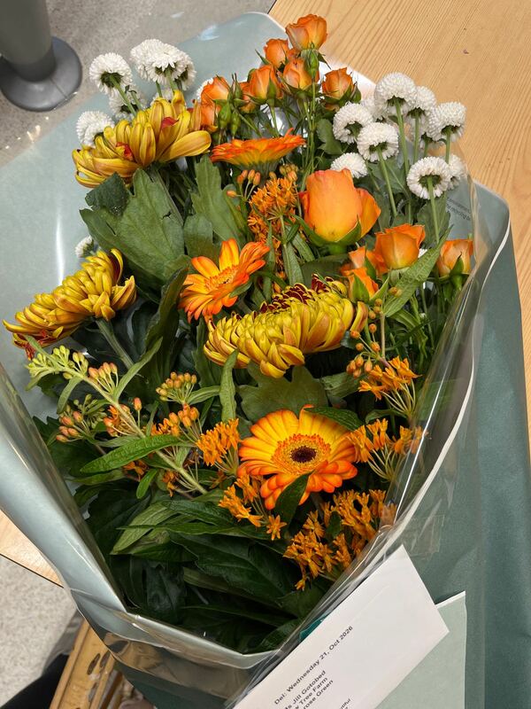 Flowers delivered to customer