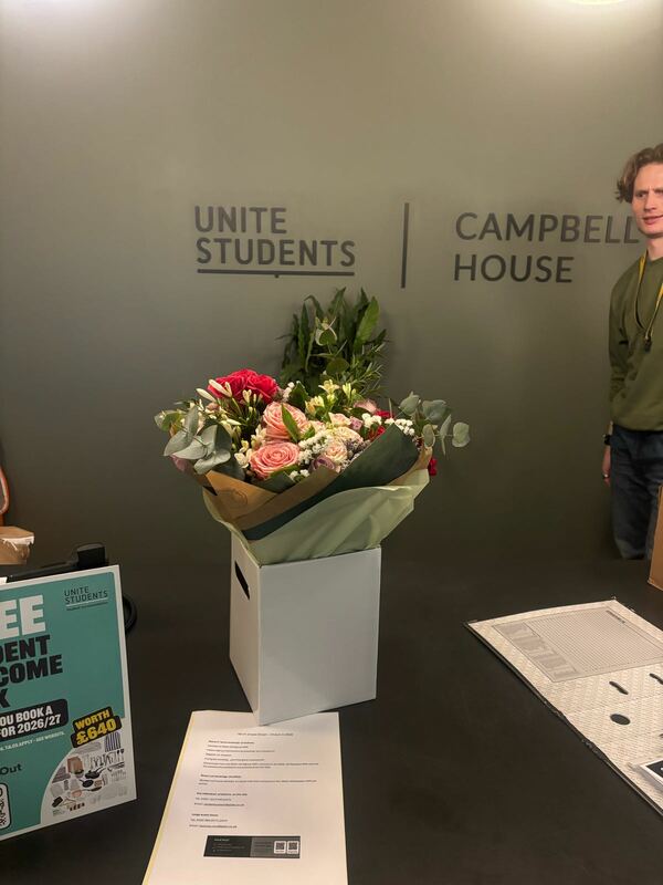 Flowers delivered to customer