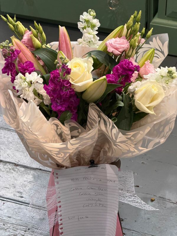 Flowers delivered to customer