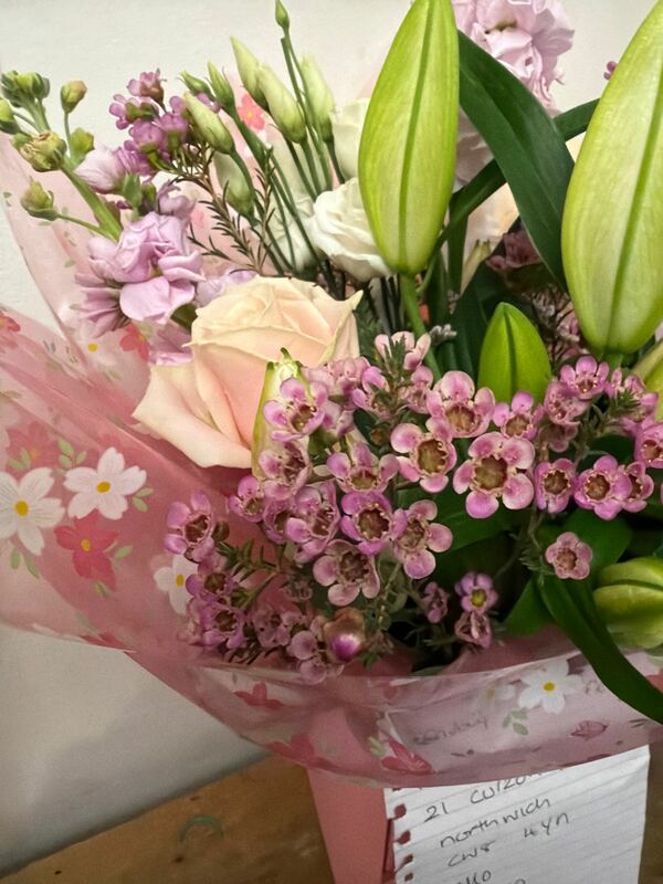 Flowers delivered to customer