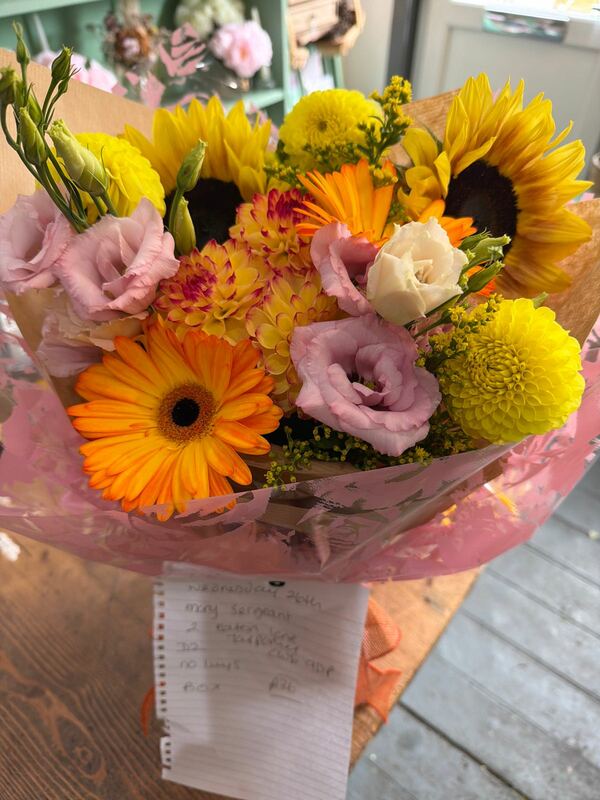 Flowers delivered to customer
