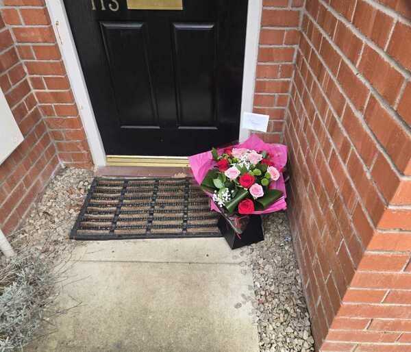 Flowers delivered to customer