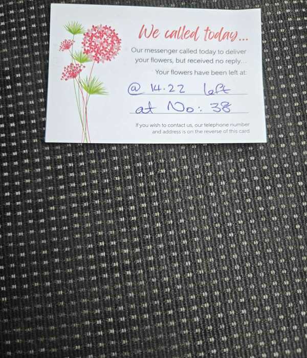 Flowers delivered to customer