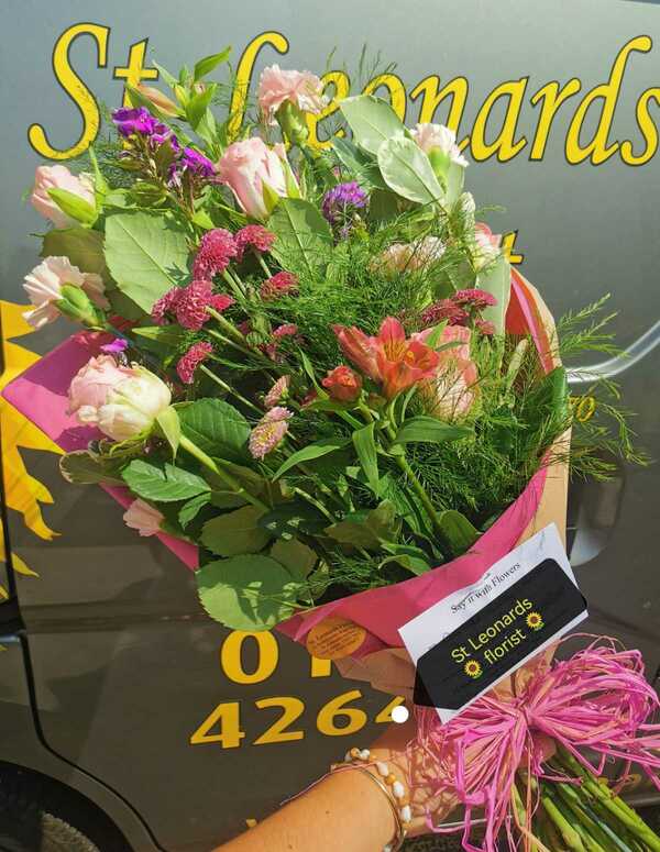 Flowers delivered to customer