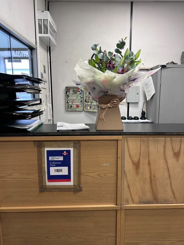 Flowers delivered to customer