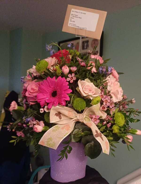 Flowers delivered to customer