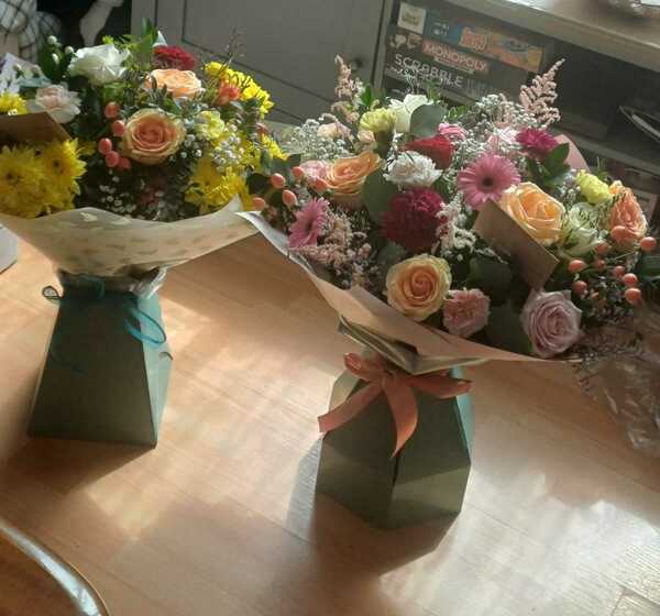 Flowers delivered to customer