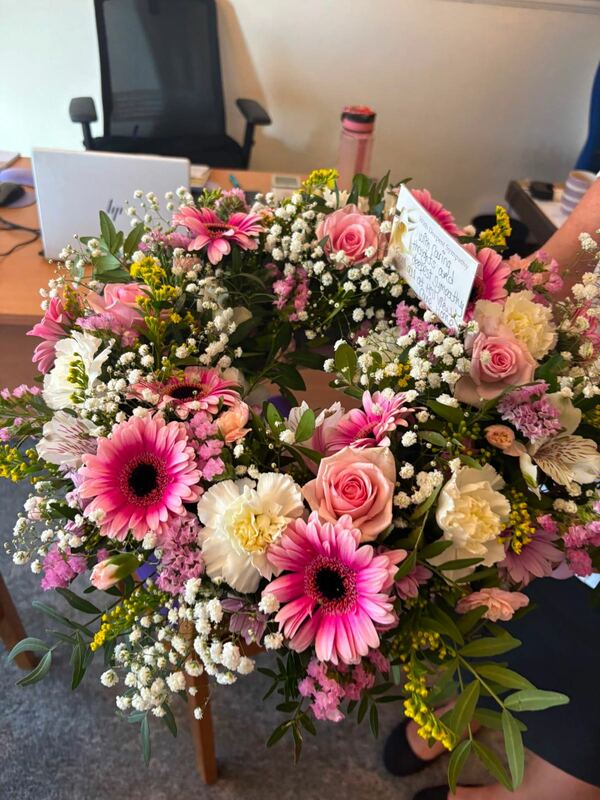 Flowers delivered to customer