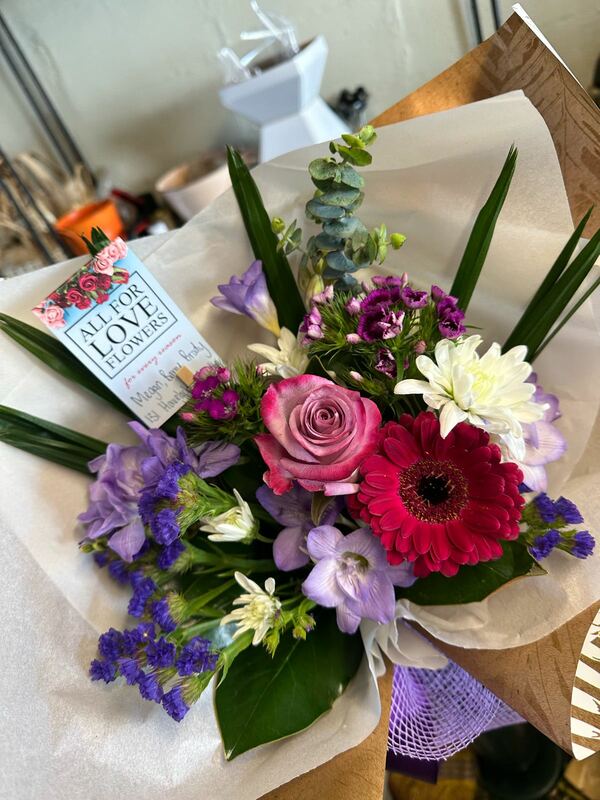 Flowers delivered to customer
