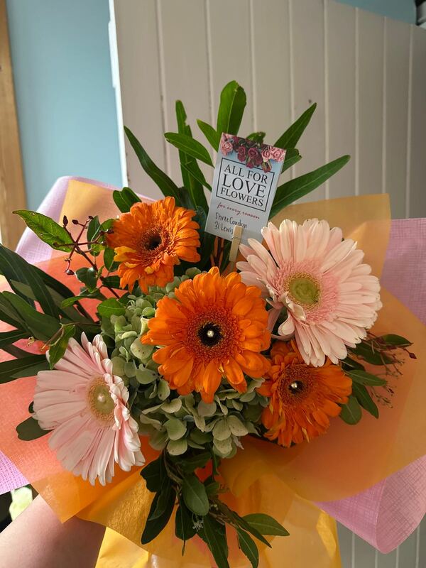 Flowers delivered to customer