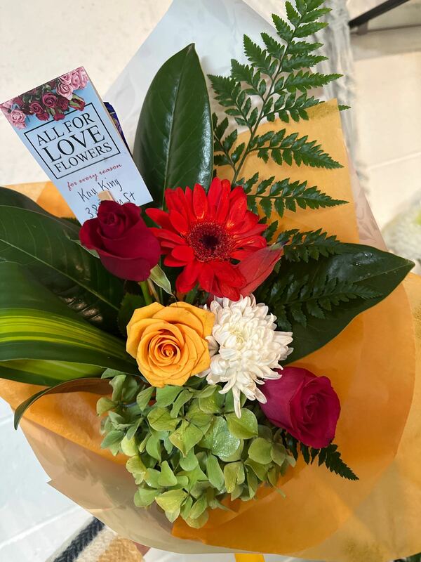 Flowers delivered to customer